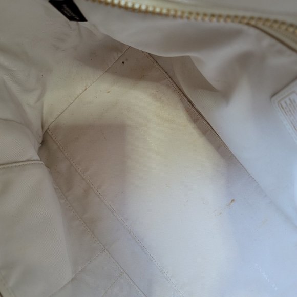 COACH Swagger Carryall Pebbled White Leather Top Handle Bag Gold - Picture 13 of 13